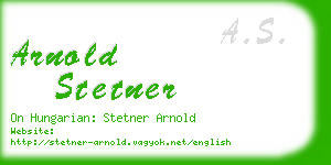 arnold stetner business card